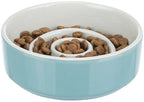 Trixie - voerbak slowfeeding keramiek grijs / blauw