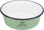 Trixie voerbak drinkbak emaille rvs groen
