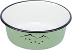 Trixie - voerbak drinkbak emaille / rvs groen