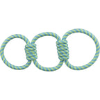 Trixie aquatoy touw trekspeeltje ringen polyester geel groen