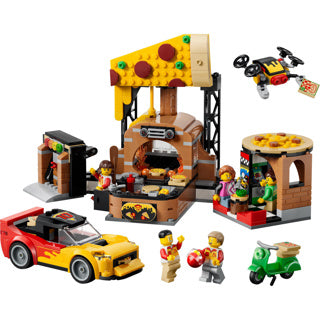LEGO - city pizzacentrale met voertuigen pizza speelgoed voor kinderen 60496