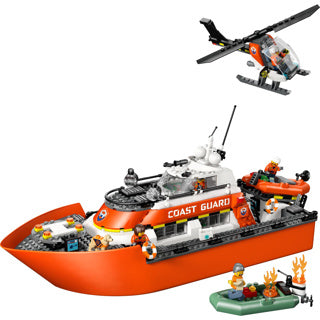 LEGO - city exploration - kustwacht reddingsboot - met helikopter
