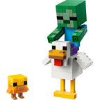 LEGO - ® minecraft® kipberijder bouwspeelgoed - gamingdecoratie met babyzombie kip en kuiken - cadeautip voor jongens en meisjes vanaf 9 jaar - 21582