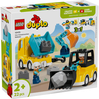LEGO - duplo town 10475 - 3-in-1 bouwvoertuigen - creatief speelgoed