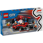 LEGO - city f1 pitstop en pitcrew met ferrari auto - 60443
