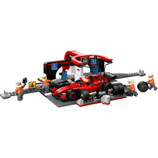 LEGO - city f1 pitstop en pitcrew met ferrari auto - 60443