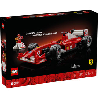 Lego icons ferrari f2004 en michael schumacher model auto bouwpakket voor volwassenen en decoratie 11375