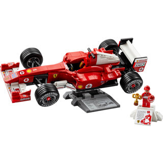 Lego icons ferrari f2004 en michael schumacher model auto bouwpakket voor volwassenen en decoratie 11375