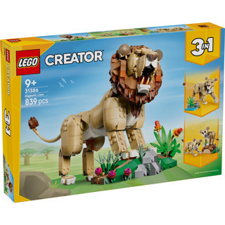 LEGO - creator 3in1 wilde dieren: majestueuze leeuw speelgoed voor kinderen met dieren figuren 31386