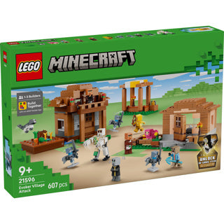 LEGO - minecraft oproeper dorpsaanval speelgoed voor kinderen met 11 figuren uit de videogame 21596
