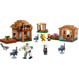 LEGO - minecraft oproeper dorpsaanval speelgoed voor kinderen met 11 figuren uit de videogame 21596
