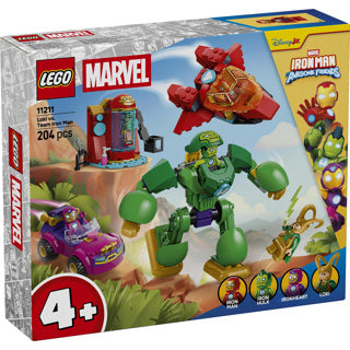 LEGO - ® ǀ marvel iron man en zijn fantastische vriendjes loki tegen team iron man - cadeau voor kinderen vanaf 4 jaar - 11211