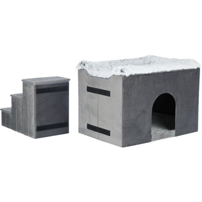 Trixie - hondenmand - huis - harvey - met trap - grijs - wit - 119x50x47 cm
