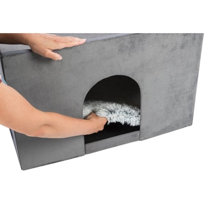 Trixie - hondenmand - huis - harvey - met trap - grijs - wit - 119x50x47 cm