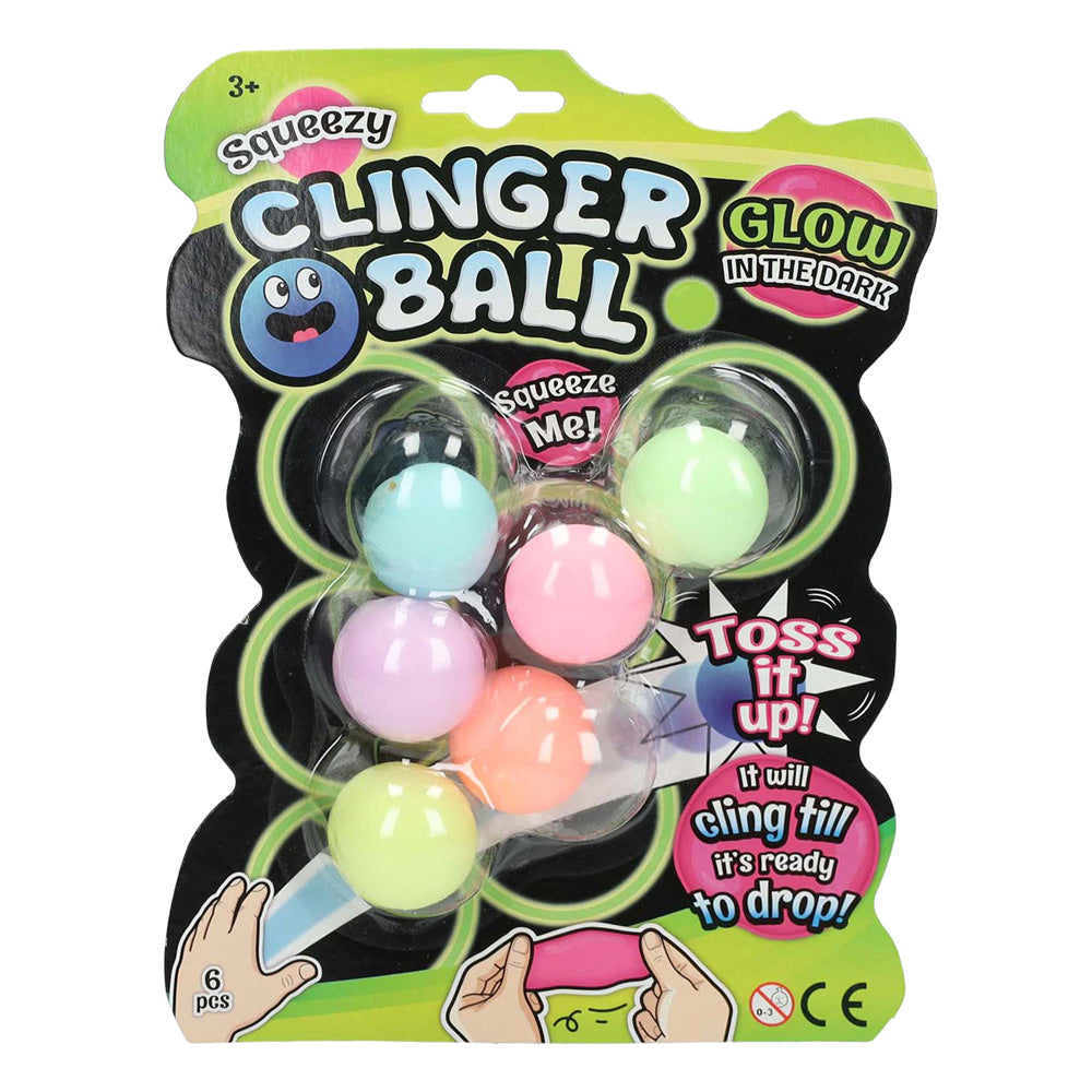 - Squeeze Bal Sticky Wall Glow in the Dark 6st