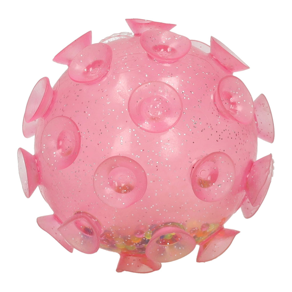 Noppen glitter knijpbal met balletjes - 8cm