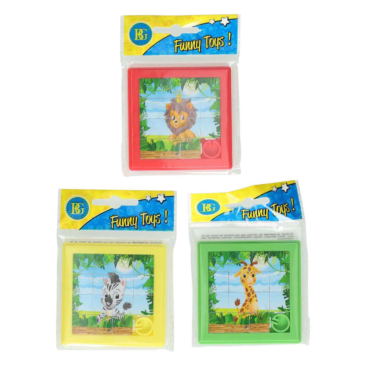 Schuifpuzzel dier - 8x8cm