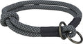 Trixie - halsband hond soft half-slip zwart / grijs