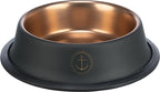 Trixie - be nordic voer / waterbak rvs / rubber zwart / brons