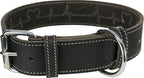 Trixie - rustic vetleer halsband hond heartbeat zwart