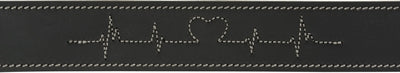 Trixie - rustic vetleer halsband hond heartbeat zwart