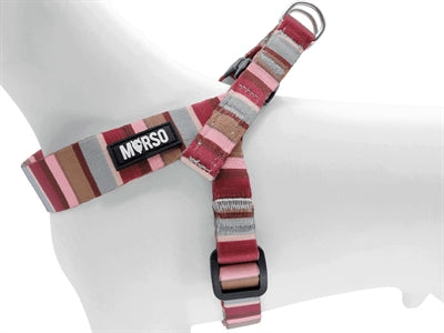 Morso - Morso mini hondentuig verstelbaar gerecycled skyline rood / roze