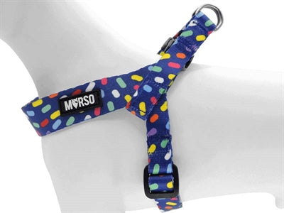 Morso - Morso mini hondentuig verstelbaar gerecycled color invaders paars