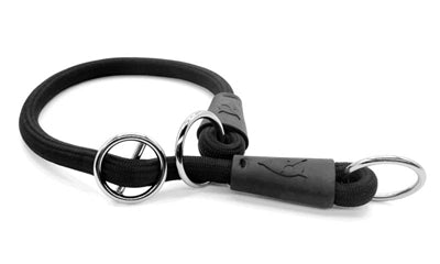 Morso - Morso half slip halsband hond soft rope gerecycled black zwart