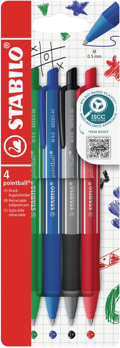STABILO - STABILO pointball colorful balpennen - 4dlg.