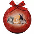 Plenty gifts Kerstbal frosted konijnen rood