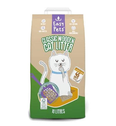 Easypets - biodegradable classic houtkorrels kattenbakvulling