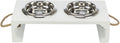 Trixie be nordic set voerbak waterbak hout rvs wit
