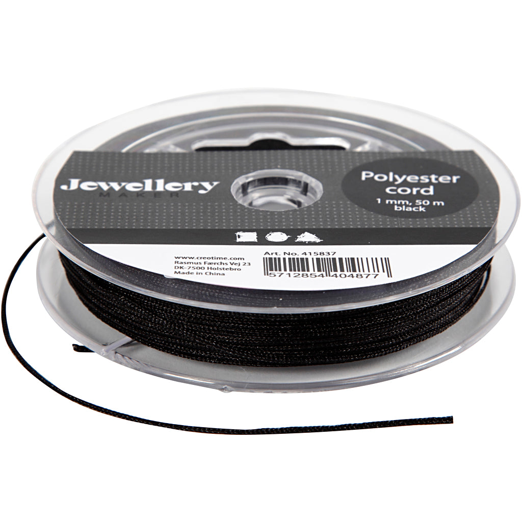 Creativ Company - Creativ Company Https://www.cchobby.nl/polyester-koord-dikte-1-mm-zwart-50-m-1-rol