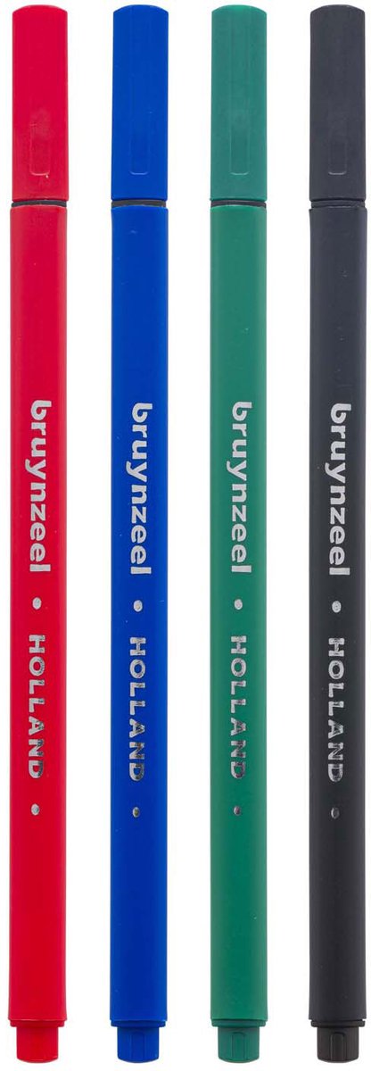 Bruynzeel - Fineliner - set 4 basis kleuren -