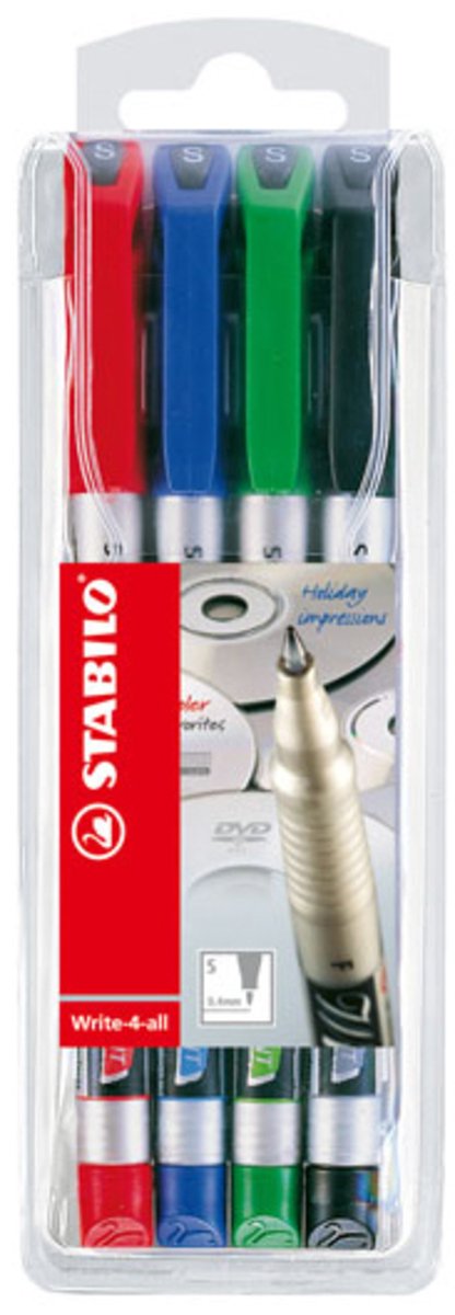 STABILO - STABILO write-4-all superfijn (04 mm) permanente marker - 4dlg.