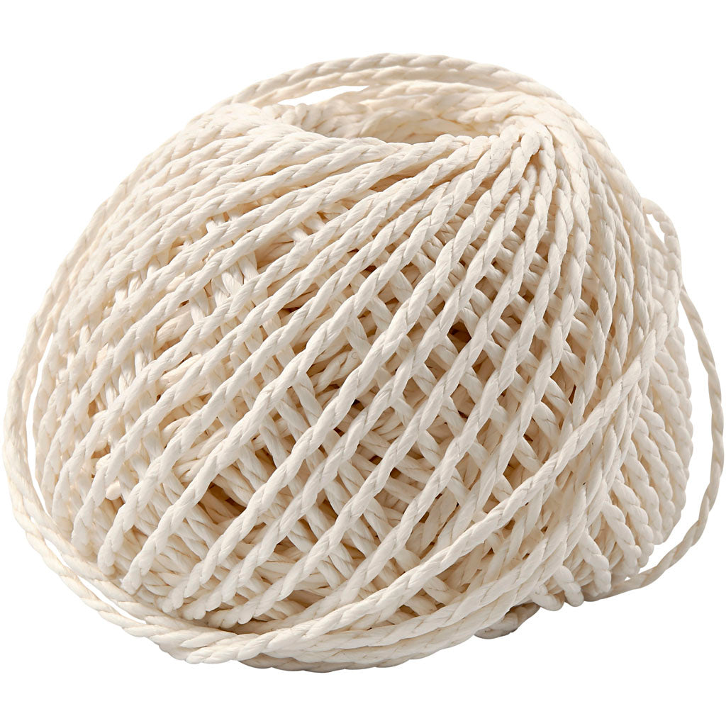 Creativ Company - Creativ Company Https://www.cchobby.nl/papier-garen-dikte-2-5-3-mm-wit-150-gr-40-m-1-bol
