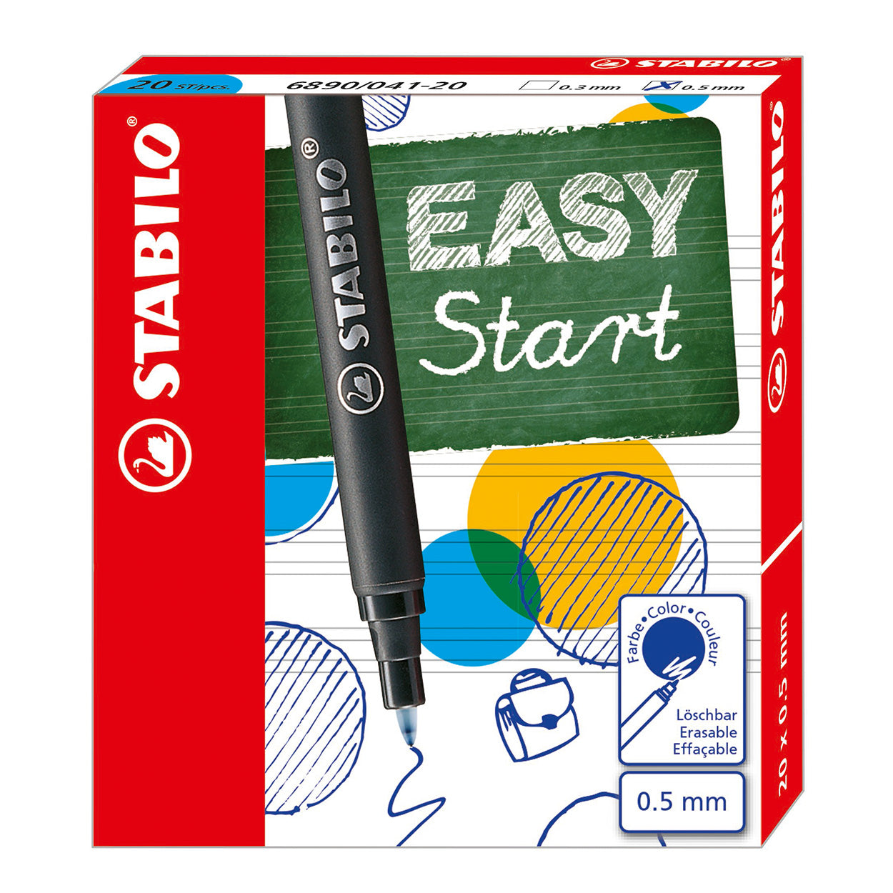 STABILO - STABILO easyoriginal - navulling medium - 20 stuks - blauw