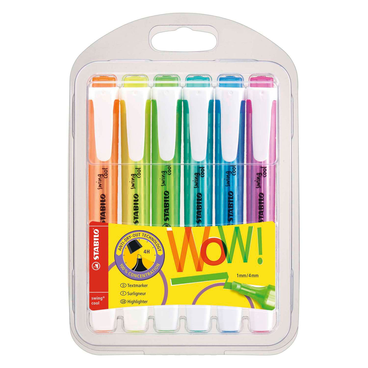 Stabilo swing cool - markeerstift - set met 6 stuks