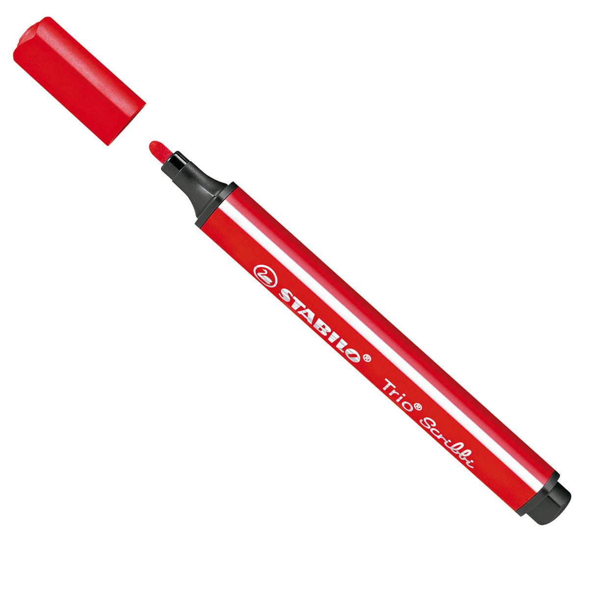 Stabilo - Stabilo trio scribbi - viltstift met meeverende punt - rood