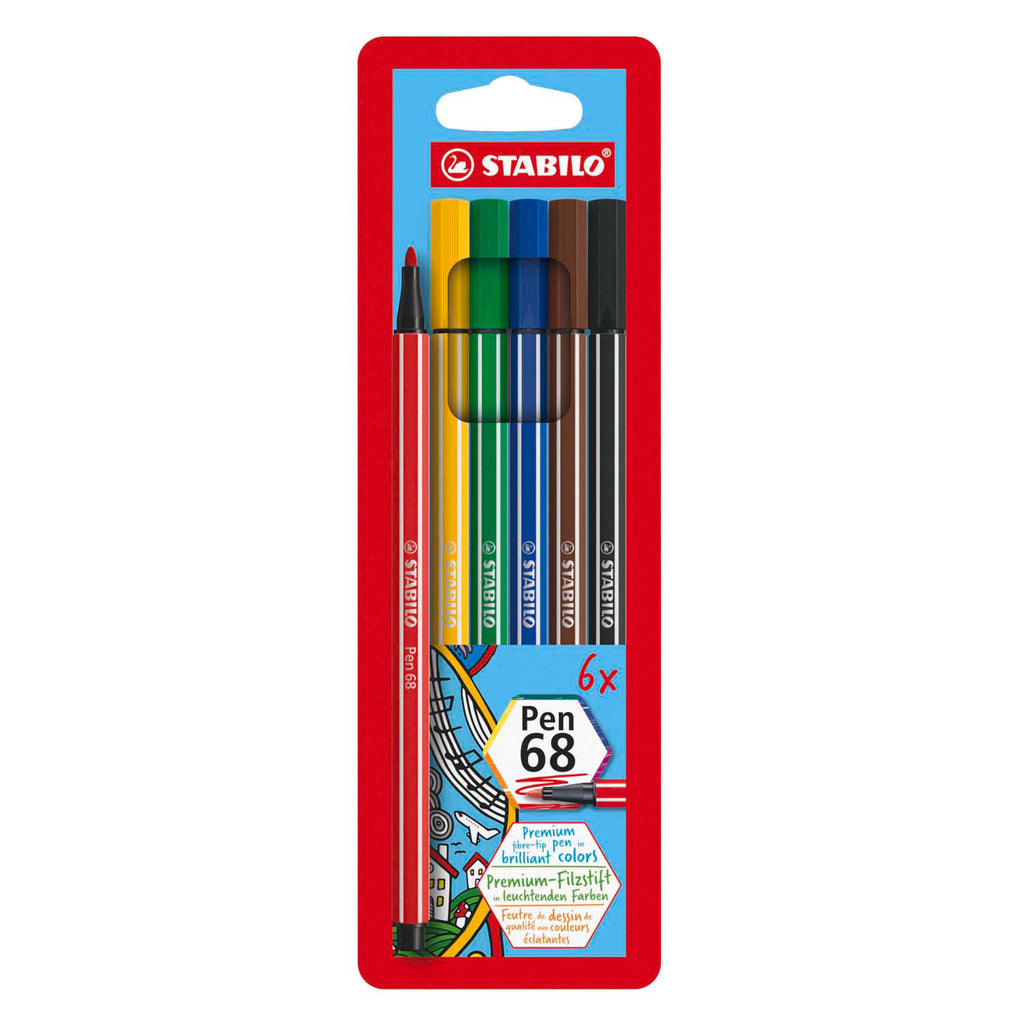 Stabilo - Stabilo pen 68 - viltstift - set met 6 stuks