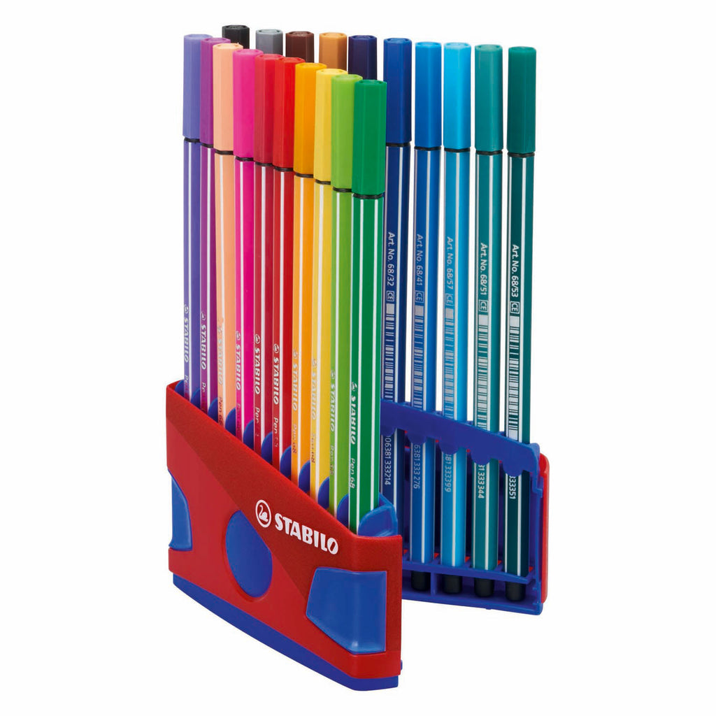 Stabilo - Stabilo pen 68 - viltstift - colorparade - set 20 stuks- rood