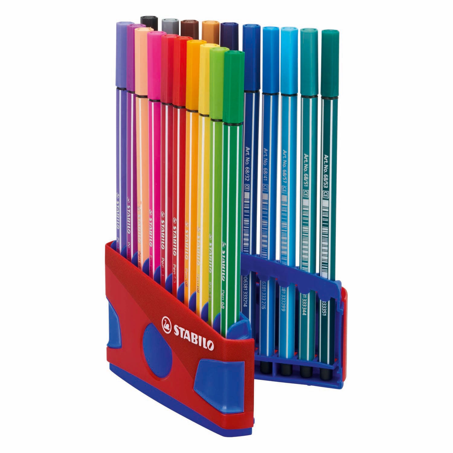Stabilo - Stabilo pen 68 - viltstift - colorparade - set 20 stuks- rood