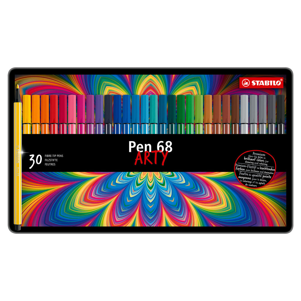Stabilo pen 68 - viltstift - metalen doos met 30 stuks