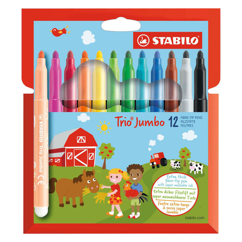 Stabilo - Stabilo trio jumbo - viltstift - set met 12 stuks