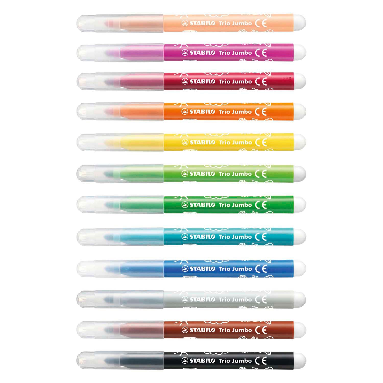 Stabilo - Stabilo trio jumbo - viltstift - set met 12 stuks