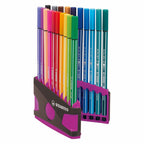 Stabilo pen 68 in 20 kleuren antraciet roze