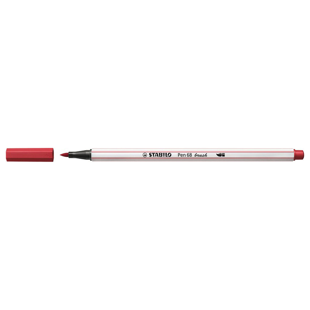 Stabilo pen 68 brush - viltstift - donkerrood (50)