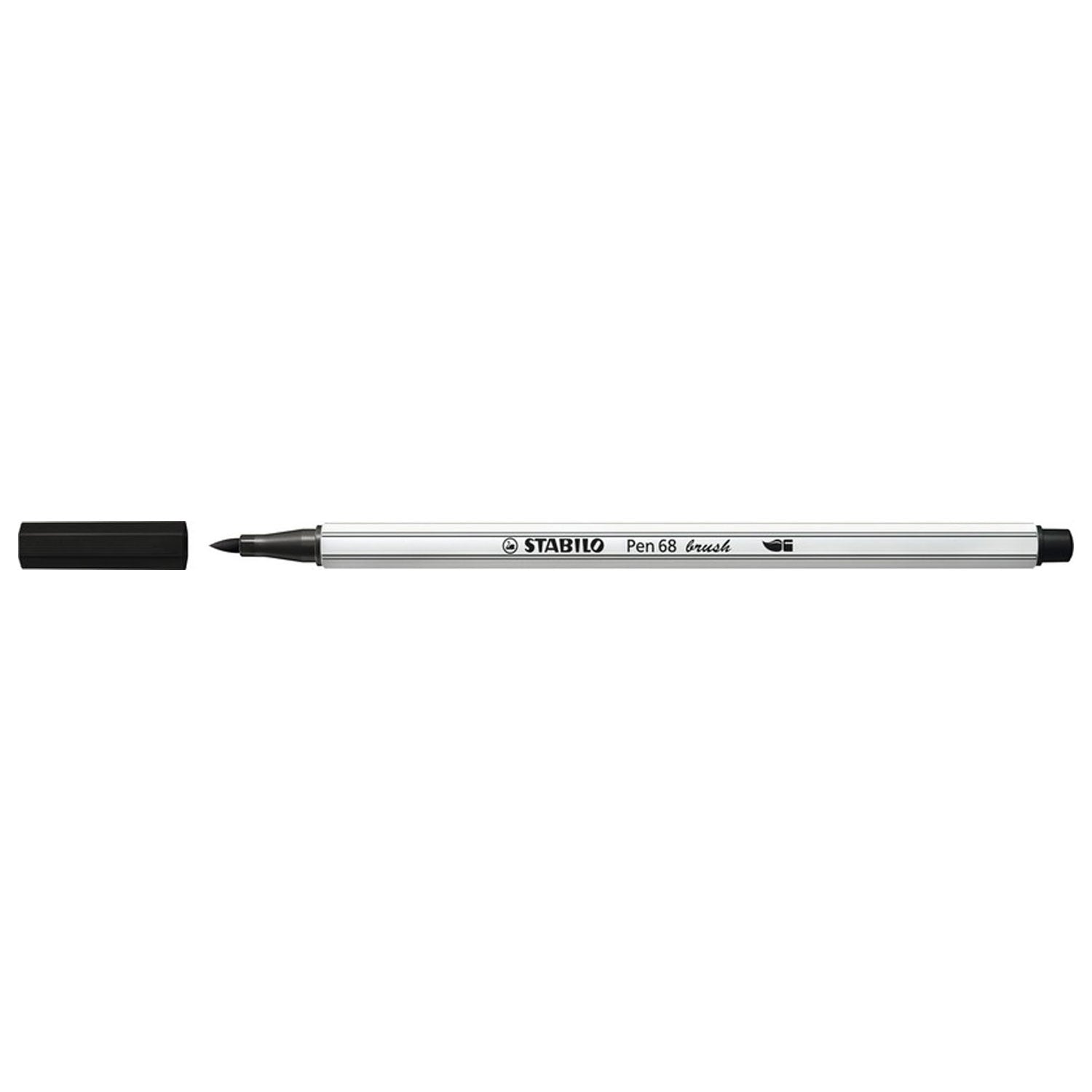 Stabilo - Stabilo pen 68 brush - viltstift - zwart (46)