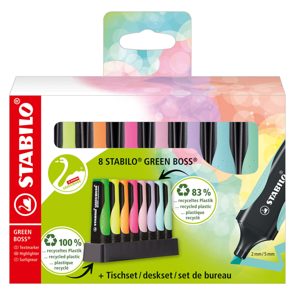 STABILO - STABILO green boss pastel - markeerstift - 8 stuks deskset