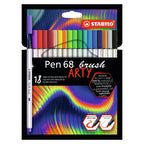 Stabilo pen 68 brush - viltstift - arty - set met 18 stuks